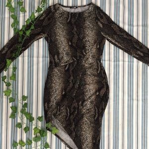 NWT Snakeskin Midi Bodycon Dress